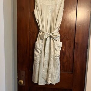 Chic pale green,silk mid length vintage Adam Jones dress from Paris.